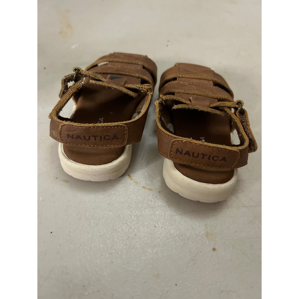 Nautica Kids Brown Fisherman Sandals Hook Loop Closure Size 6 Toddler Boys Girls - Picture 2 of 5
